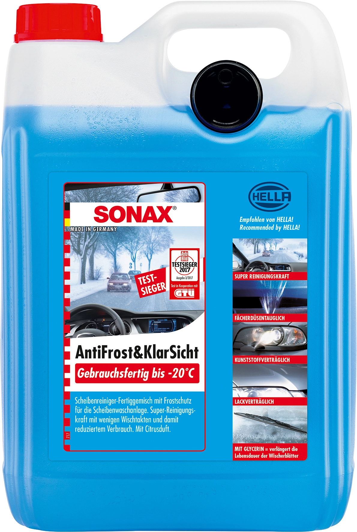 SONAX AntiFrost & KlarSicht Scheiben-Frostschutz Konzentrat, 5L (03325050)  Elektroshop Wagner